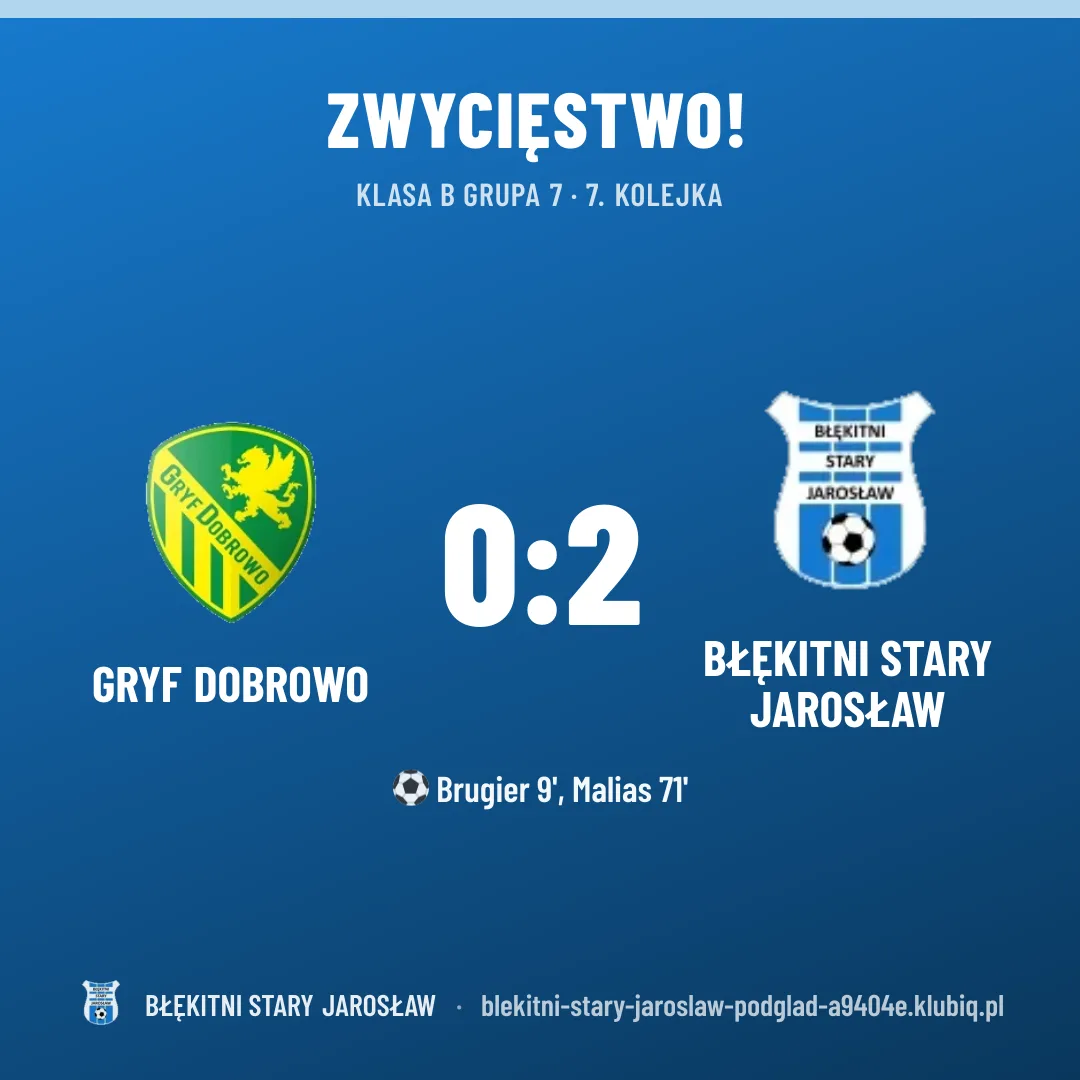 Gryf Dobrowo 0:2 BŁĘKITNI Stary Jarosław
