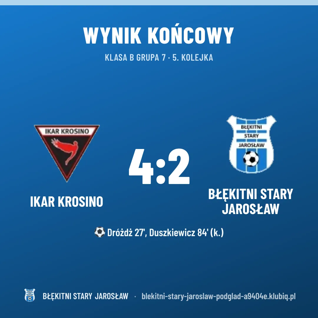Ikar Krosino 4:2 BŁĘKITNI Stary Jarosław
