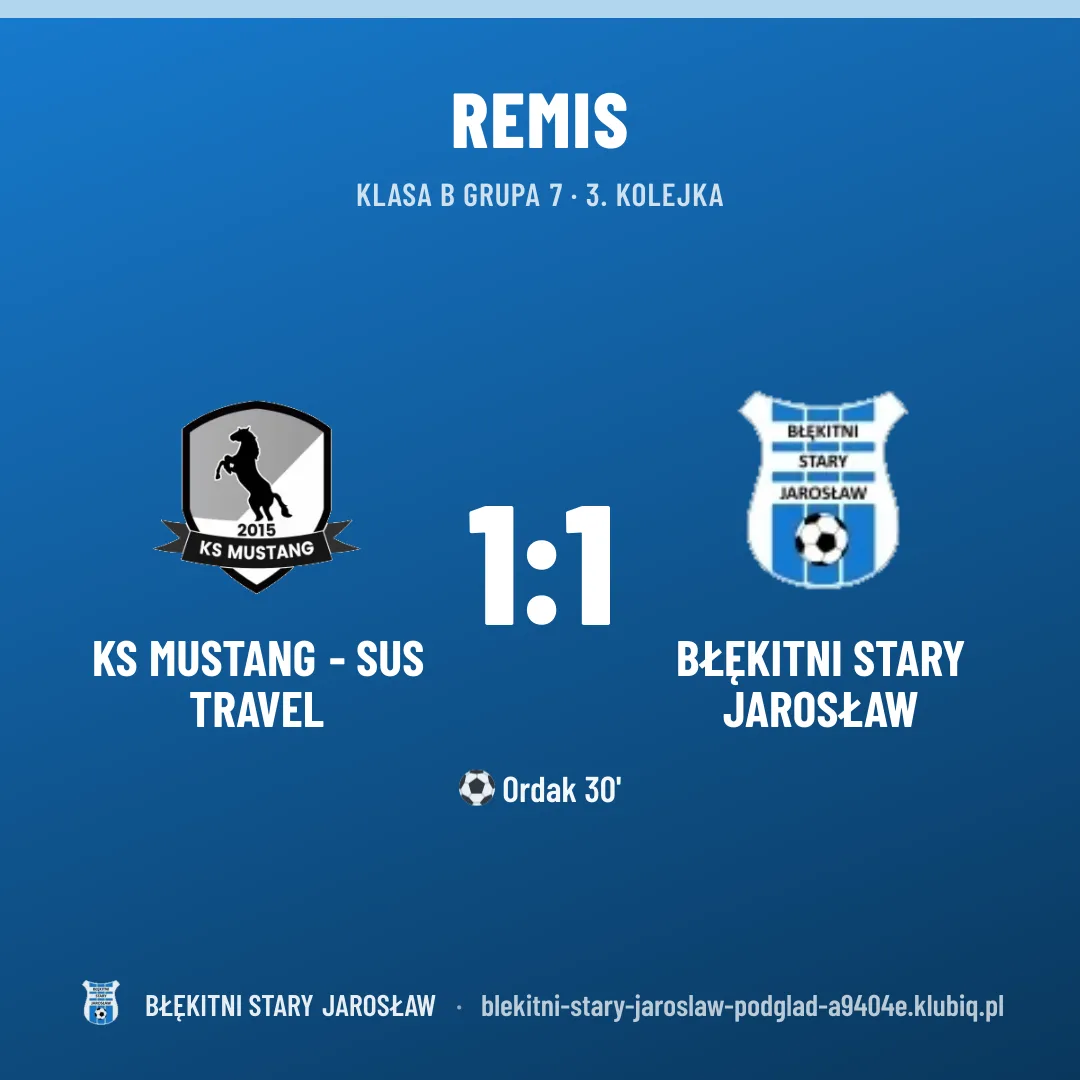 KS MUSTANG - SUS TRAVEL 1:1 BŁĘKITNI Stary Jarosław